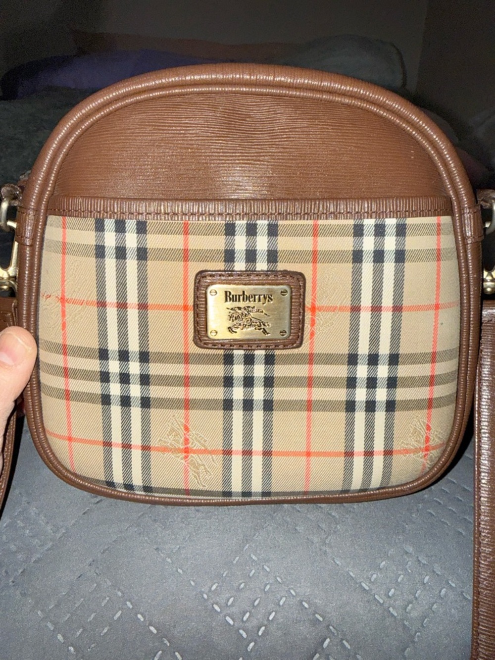 Burberry Brown/Beige Check Crossbody Bag - Picture 3 of 9